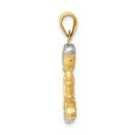 14K with White Rhodium 3-D Mermaid Pendant - Image 2