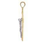 14k Two-tone INRI Crucifix Pendant - Image 2