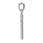 14k White Gold Hollow Cross Pendant - Image 2