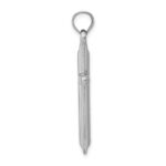 14k White Gold Hollow Cross Pendant - Image 2