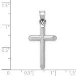 14k White Gold Hollow Cross Pendant - Image 3