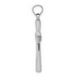 14k White Gold Hollow -X- Center Cross Pendant - Image 2