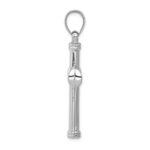 14k White Gold Hollow Cross Pendant - Image 2