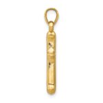 14k and White Rhodium Reversible Hollow Cross Pendant - Image 2