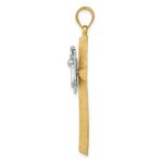 14k Two-tone Cross with Butterfly Pendant - Image 2