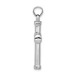 14k White Gold Hollow Cross Pendant - Image 2