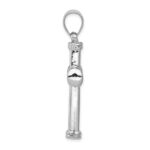 14k White Gold Hollow Cross Pendant - Image 2
