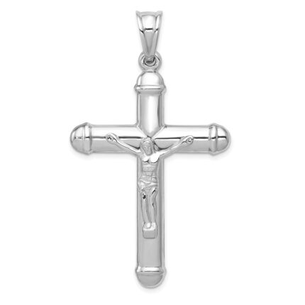 14K White Gold Crucifix Reversible to Cross Pendant
