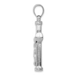 14K White Gold Hollow Crucifix Reversible to Cross Pendant - Image 2