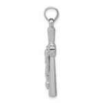 14K White Gold Hollow Crucifix Reversible to X-Center Cross Pendant - Image 2