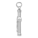14K White Gold Hollow Crucifix Reversible to Cross Pendant - Image 2
