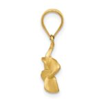 14k Satin Diamond-cut Plumeria Floral Charm Pendant - Image 2