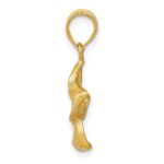 14k Satin Diamond-cut Plumeria Floral Charm Pendant - Image 2