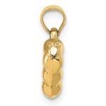 14K Polished and Textured 3-D Heart Pendant - Image 2