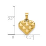 14K Polished and Textured 3-D Heart Pendant - Image 3
