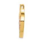 14K Yellow and Rose Gold with White Rhodium Triple Heart Chain Slide - Image 2