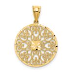 14K Fancy Filigree and Diamond Cut Charm