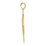 14K Wavy Floral Circle Pendant - Image 2