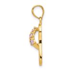 14k 3-D February/Purple CZ Birthstone Flip Flop Pendant - Image 2