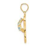 14k 3-D March/Blue CZ Birthstone Flip Flop Pendant - Image 2