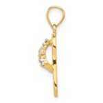 14k 3-D April/White CZ Birthstone Flip Flop Pendant - Image 2