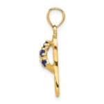 14k 3-D September/Blue CZ Birthstone Flip Flop Pendant - Image 2