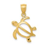 14k Medium Open Turtle Pendant