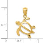 14k Medium Open Turtle Pendant - Image 3