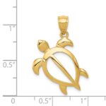 14k Large Open Turtle Pendant - Image 3