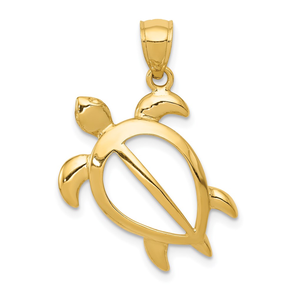 D3436.jpg 14k Large Open Turtle Pendant - Image 1