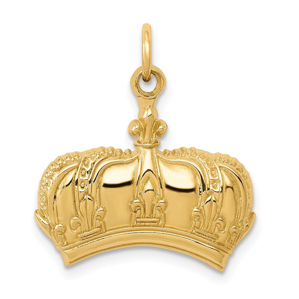 D3441.jpg 14k Fleur De Lis Crown Charm - Image 1