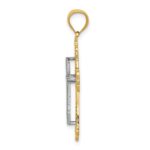 14k Two-tone Fleur De Lis Cross Pendant - Image 2