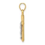 14k Two-tone Hollow Crucifix Charm - Image 2