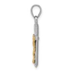 14k Two-tone Hollow Crucifix Charm - Image 2