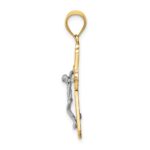 14K Two-tone Crucifix Pendant - Image 2
