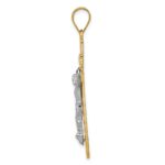 14K Two-tone INRI Crucifix Pendant - Image 2