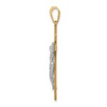 14K Two-tone INRI Crucifix Pendant - Image 2