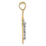 14K Two-tone INRI Crucifix Pendant - Image 2