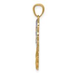 14k and White Rhodium Filigree Angel Pendant - Image 2