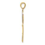 14K and White Rhodium Polished Heart Key Charm - Image 2