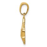14K Polished and Textured JUST MARRIED Car Pendant - Image 2