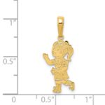 14K Little Girl Walking with Flowers Pendant - Image 3