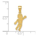 14K Boy Waving with Heart on Pocket Charm - Image 3