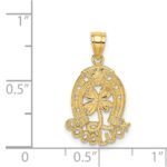 14K GOOD LUCK Horseshoe and Clover Charm - Image 4