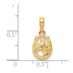 14K Horseshoe with Horse Head Pendant - Image 3