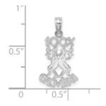 14k White Gold 100% GEMINI Zodiac Charm - Image 2