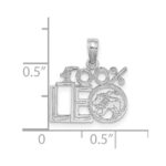 14k White Gold 100% LEO Zodiac Charm - Image 2