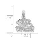 14k White Gold 100% CAPRICORN Zodiac Charm - Image 2