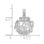 14k White Gold 100% AQUARIUS Zodiac Charm - Image 2