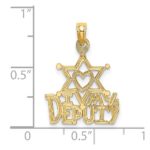 14K I HEART MY DEPUTY Charm - Image 3